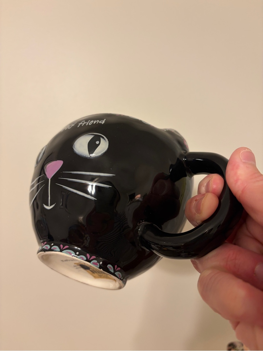 Natural Life | Black 'Purr-fect Friend' Cat Mug - Cute Cat Face Design - Picture 6 of 8